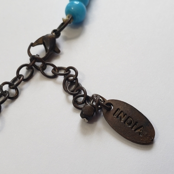 Tanjore Multi-Strand Beaded Bohemian Necklace Made in India - Picture 5 of 7